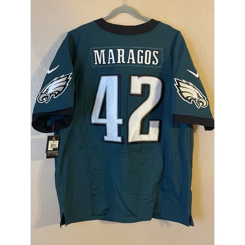 Men's 56 NWT Philadelphia Eagles Chris Maragos #42 Nike Authentic Jersey Green